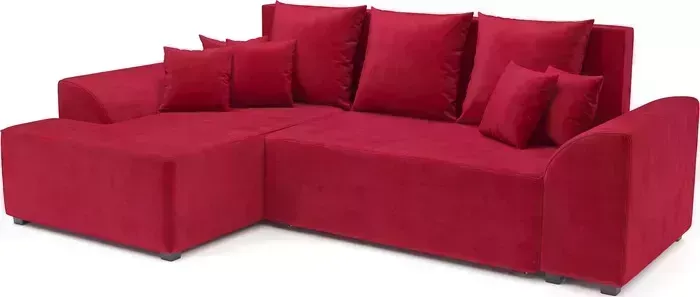 Диван угловой Mebel Ars Каскад левый угол (кордрой красный)