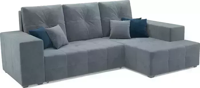 Диван угловой Mebel Ars Монреаль правый угол (велюр серо-синий/НВ-178/26)