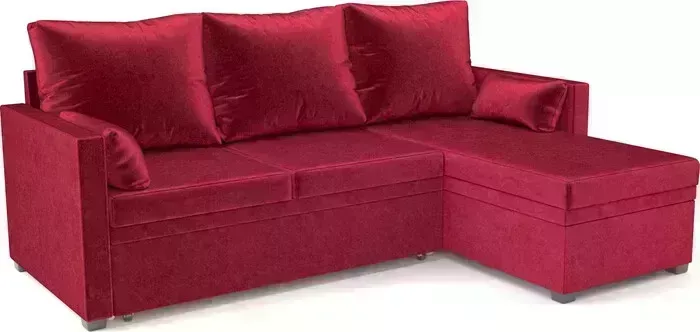 Диван угловой Mebel Ars Париж (бархат красный STAR VELVET 3 DARK RED)