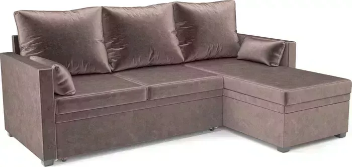 Диван угловой Mebel Ars Париж (бархат серо-шоколадный STAR VELVET 60 COFFEE)