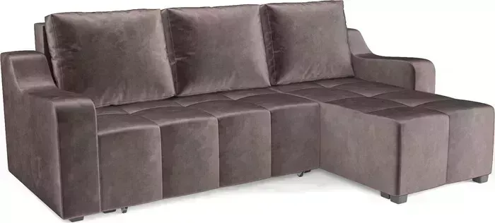 Диван угловой Mebel Ars Берн (бархат серо-шоколадный STAR VELVET 60 COFFEE)