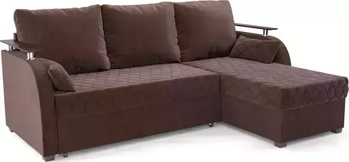 Диван угловой Mebel Ars Токио (велюр молочный шоколад НВ-178 13)