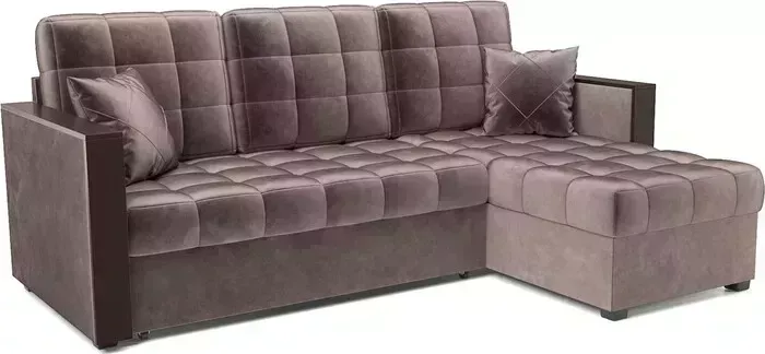 Диван угловой Mebel Ars Техас (бархат серо-шоколадный STAR VELVET 60 COFFEE)
