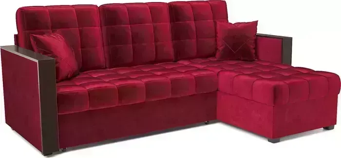 Диван угловой Mebel Ars Техас (бархат красный STAR VELVET 3 DARK RED)