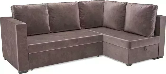 Диван угловой Mebel Ars Мансберг (бархат серо-шоколадный STAR VELVET 60 COFFEE)