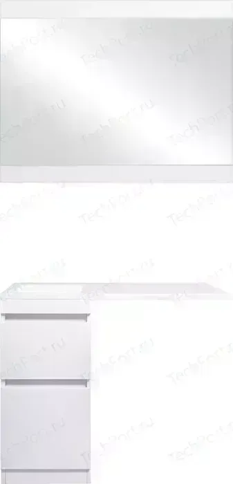 Мебель для ванной Style line Даллас Люкс 38 (100L) напольная, под стиральную машину, белая