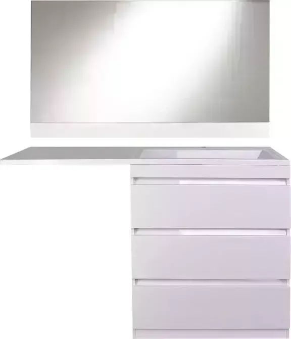 Мебель для ванной Style line Даллас Люкс 68 (130R) три ящика, под стиральную машину, белая