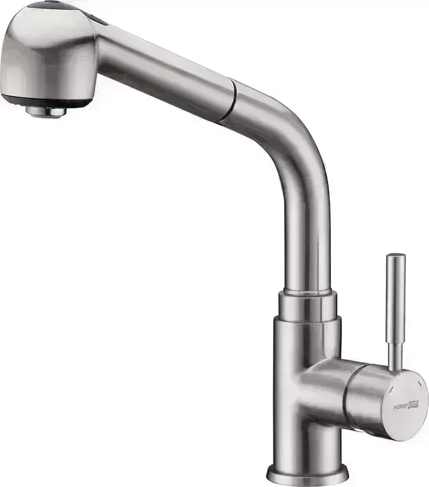 Смеситель для кухни Wasserkraft Wern с выдвижной лейкой, никель (4266)