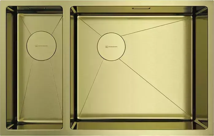 Мойка кухонная OMOIKIRI Taki 69-2-U/IF-LG-R Side светлое золото (4993184)