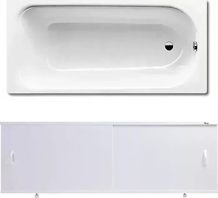 Стальная ванна Kaldewei Eurowa 312-1 170x70 с экраном Emmy Эко и ножками