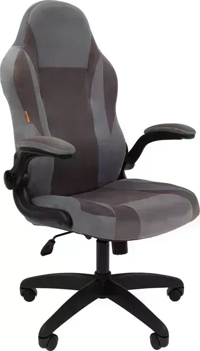 Кресло офисное Chairman game 55 голубой/серый велюр Т71/Т55 пластик черный (00-07115876)