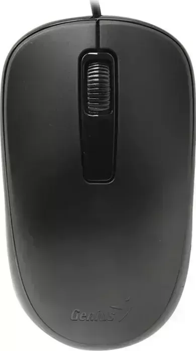 Мышь проводная Genius DX-125, USB, чёрная (black, optical 1000dpi, подходит под обе руки) new package