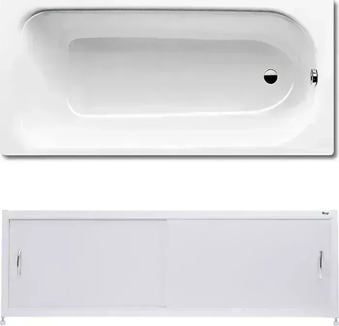 Стальная ванна Kaldewei Saniform Plus 371-1 170x73x41 с экраном Emmy Бланка и ножками