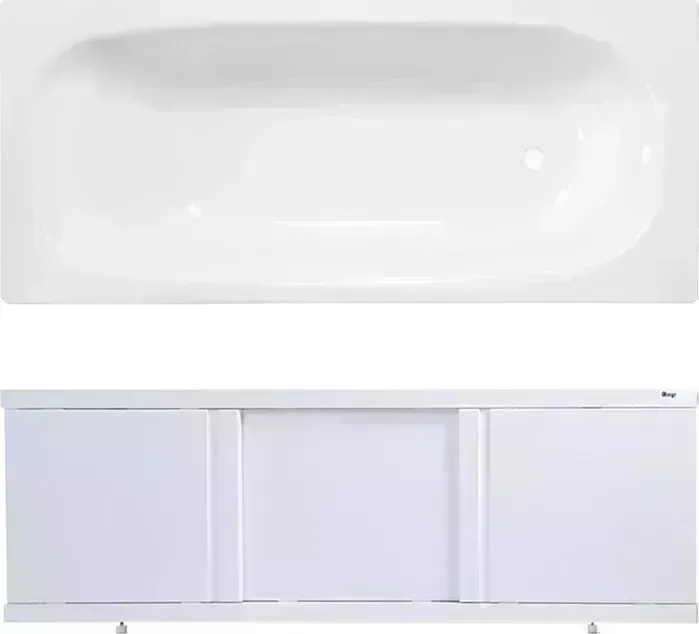 Стальная ванна ВИЗ Reimar 150x70 с экраном Emmy Элис и ножками, белая орхидея