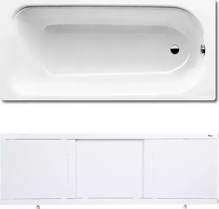 Стальная ванна Kaldewei Eurowa 311-1 160x70 с экраном Emmy Соната и ножками
