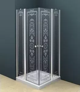 Душевой уголок CEZARES ROYAL PALACE-A-AH-2-90/100-CP-Cr профиль хром, стекло прозрачное с матовым рисунком