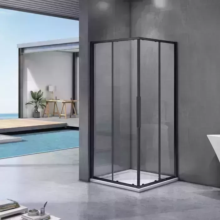 Душевой уголок Good Door Idea CR 80x80 с поддоном, прозрачный, черный