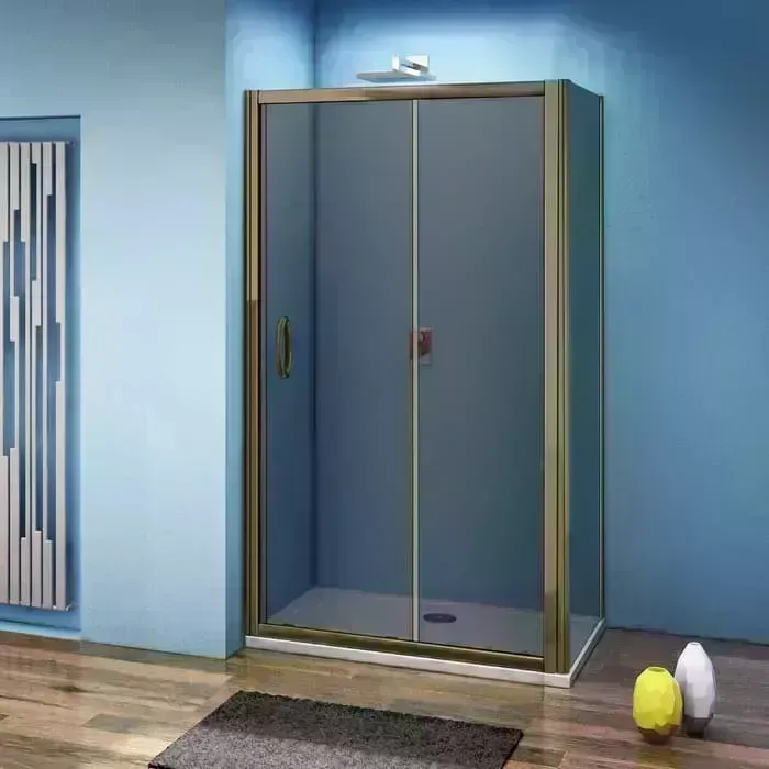 Душевой уголок Good Door Jazz WTW+SP 120x80 с поддоном, тонированный, бронза
