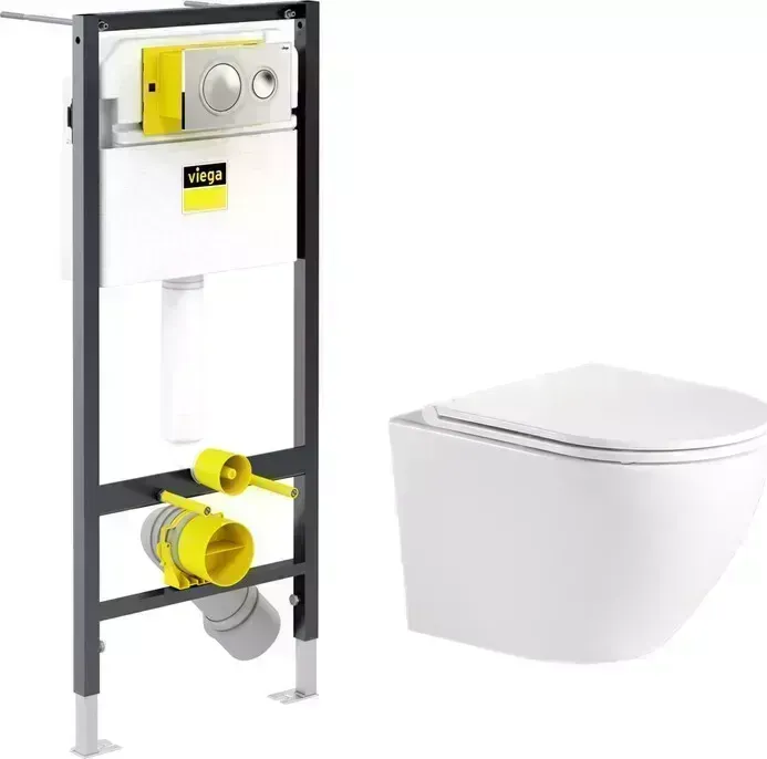 Комплект унитаза с инсталляцией BELBANGO Sfera-R с и сиденьем микролифт (BB046CHR, BB870SC, 792855)