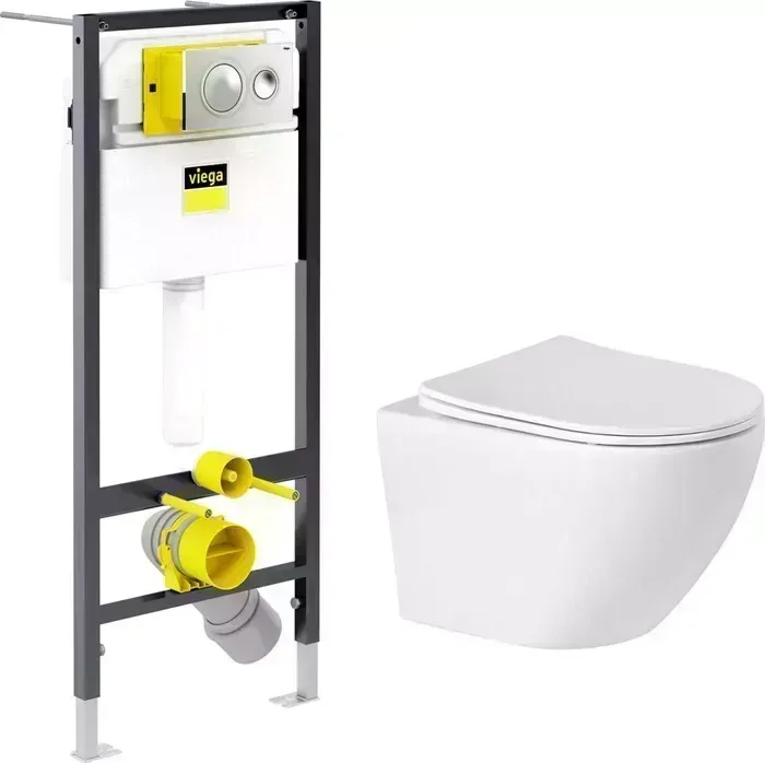Комплект унитаза с инсталляцией BELBANGO Sfera-R с и сиденьем микролифт (BB046CHR, BB070SC, 792855)