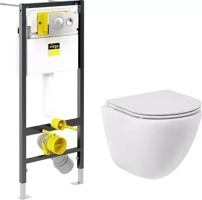 Комплект унитаза с инсталляцией BELBANGO Amanda с и сиденьем микролифт (BB051CHR, BB870SC, 792855)