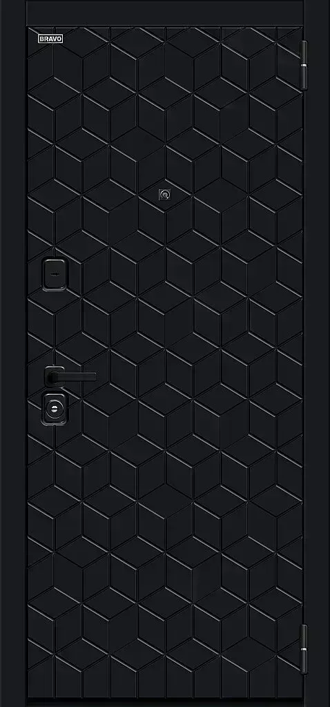 Дверь входная BRAVO Кьюб (RBE) Total Black/Super White 205*86 левое 033-2238
