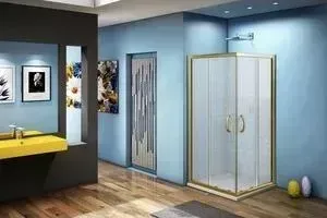 Душевой уголок Good Door Jazze CR-90 с поддоном, профиль бронза, стекло матовое (ДЖ00006, ЛП00008)