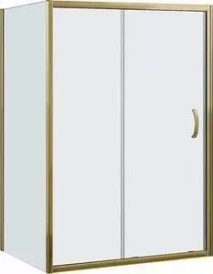 Душевой уголок Good Door Jazze WTW+SP-140-90 с поддоном, профиль бронза, стекло прозрачное (ДЖ00018, ДЖ00024, ЛП00005)