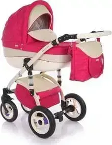Коляска 2 в 1 Jetem модульная 2 в 1 Sofi Eco жаккард/бургунд/кожа экрю13