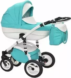Коляска 2 в 1 Jetem 2 в 1 Sofi Eco жаккард/мята/кожа белый 5