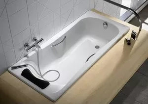 Фото №0 Акриловая ванна ROCA BeCool 170x80 см, с ручками, каркас, слив-перелив