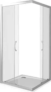 Душевой уголок Good Door Latte CR-80 с поддоном, профиль белый, стекло прозрачное (ЛА00005, ЛП00007)