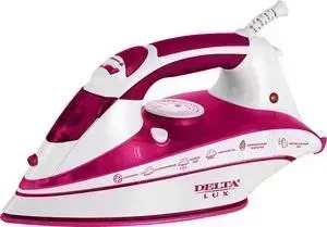 Утюг DELTA LUX DL-556 белый с малиновым