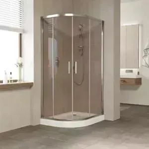 Душевой уголок Vegas Glass ZS-F 110*100 08 05 профиль глянцевый хром, стекло бронза