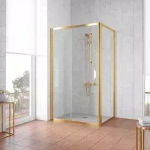 Душевой уголок Vegas Glass ZP+ZPV 105*80 09 01 профиль золото, стекло прозрачное