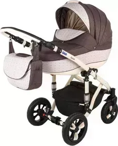 Коляска 2 в 1 BEBE-MOBILE 2 в 1 Toscana Бежевый в Квадратик - Коричневый (KBMT-021584L)
