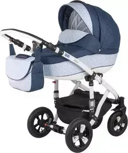 Коляска 2 в 1 BEBE-MOBILE 2 в 1 Toscana Голубой в Принт - Темно-Синий (KBMT-0215245W)
