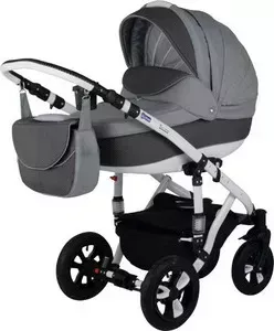Коляска 2 в 1 BEBE-MOBILE 2 в 1 Toscana Графит Перфорированный в Квадратик - Серый (KBMT-0215PIK18)