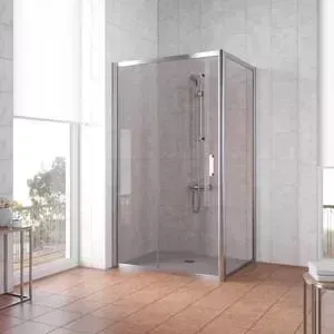 Душевой уголок Vegas Glass ZP+ZPV 135*100 08 05 профиль глянцевый хром, стекло бронза