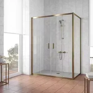 Душевой уголок Vegas Glass Z2P+ZPV 150*80 05 01 профиль бронза, стекло прозрачное