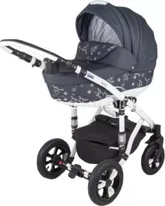 Коляска 2 в 1 BEBE-MOBILE 2 в 1 Toscana Темно-Синий - Серый в Принт (KBMT-0215596G)
