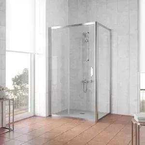 Душевой уголок Vegas Glass ZP+ZPV 115*100 08 01 профиль глянцевый хром, стекло прозрачное