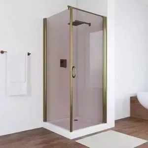Душевой уголок Vegas Glass EP-Fis 80*80 05 05 R правый, профиль бронза стекло бронза