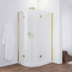 Душевой уголок Vegas Glass AFS-F 100*80 09 10 R правый, профиль золото, стекло сатин