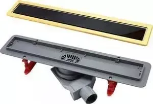 Душевой лоток PESTAN Gold Black Glass Line 300 мм (13100094)