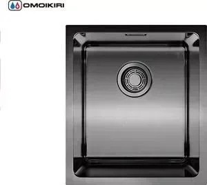 Мойка кухонная OMOIKIRI Notoro 39-GM, 390х440, вороненая сталь (4993079)