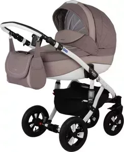 Коляска BEBE-MOBILE Mario Темно-Бежевый Перфорированный в Квадратик - Т.Бежевый (KBMM-0555PIK1A)