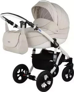 Коляска BEBE-MOBILE Mario Бежевый Перфорированный в Квадратик - Бежевый (KBMM-0555PIK25)