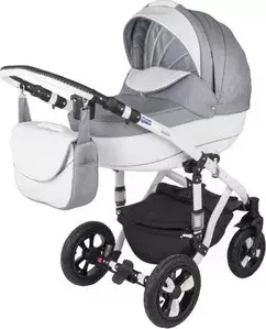 Коляска 2 в 1 BEBE-MOBILE 2 в 1 Toscana Eko Белый - Серый с Черным вкраплением (KBMTES50-0217783S)