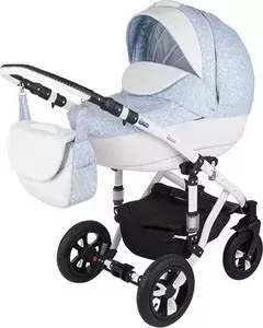 Коляска 2 в 1 BEBE-MOBILE 2 в 1 Toscana Eko Белый - Св. Голубой в Принт (KBMTES50-0217723S)